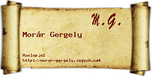 Morár Gergely névjegykártya
