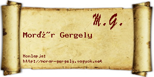 Morár Gergely névjegykártya